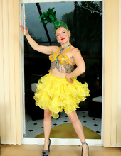 Solo mom likes to wear bizarre dresses and satisfy asshole