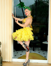 Solo mom likes to wear bizarre dresses and satisfy asshole