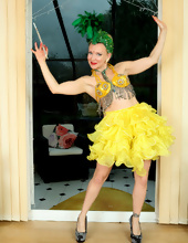 Solo mom likes to wear bizarre dresses and satisfy asshole