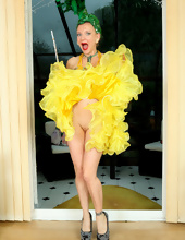 Solo mom likes to wear bizarre dresses and satisfy asshole