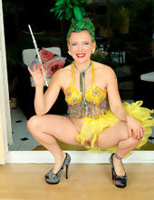 Solo mom likes to wear bizarre dresses and satisfy asshole