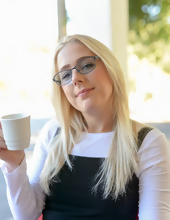 Naughty mom takes off overalls instead of doing her job