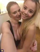 Mom opens the door and catches teen sucking boyfriend off