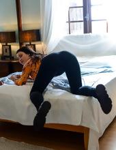 Unsatisfied MILF sneaks in the bedroom to touch and finger own sissy