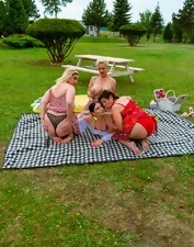 Lesbian picnic pictures with hot girls who LOVE licking