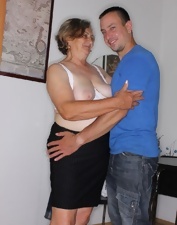 Naked pussy granny gets ravaged by a younger fucker
