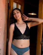 Spring photoshoot with one slender brunette hottie