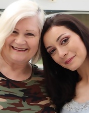 XXX action with an old lesbian and one petite starlet