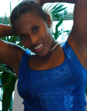 Slutty ebony wench is naked as she flirts with the camera