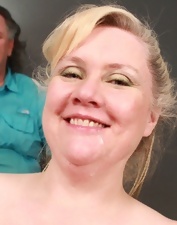 The bald muscular man has a fetish for mature BBW whores