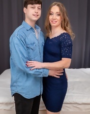 Younger lad with a MILF fetish is posing with a hot babe