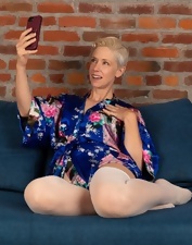 Hairy Blonde Milf Pink Lingerie Strip Pics