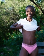 Skinny Ebony With Bushy Pussy Photos