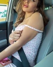 Car Babe Solo Tease Gallery With Natural Tits