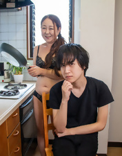 Mature Milf Kitchen Tease Photos With Young Man
