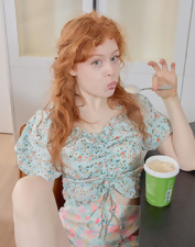 Redhead Babe Shaved Pussy Raw Blowjobs