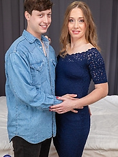 Younger lad with a MILF fetish is posing with a hot babe